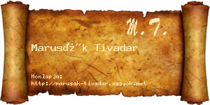 Marusák Tivadar névjegykártya